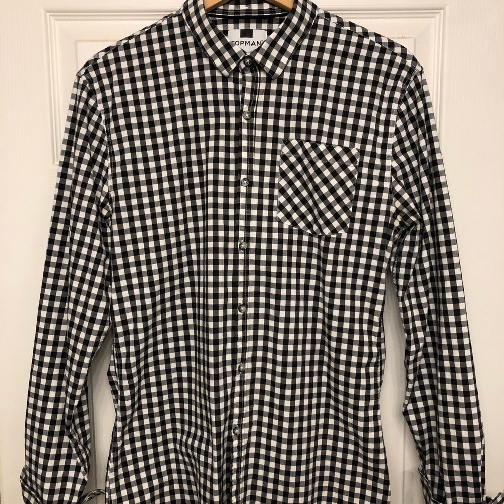 Topman Gingham Button Down Shirt